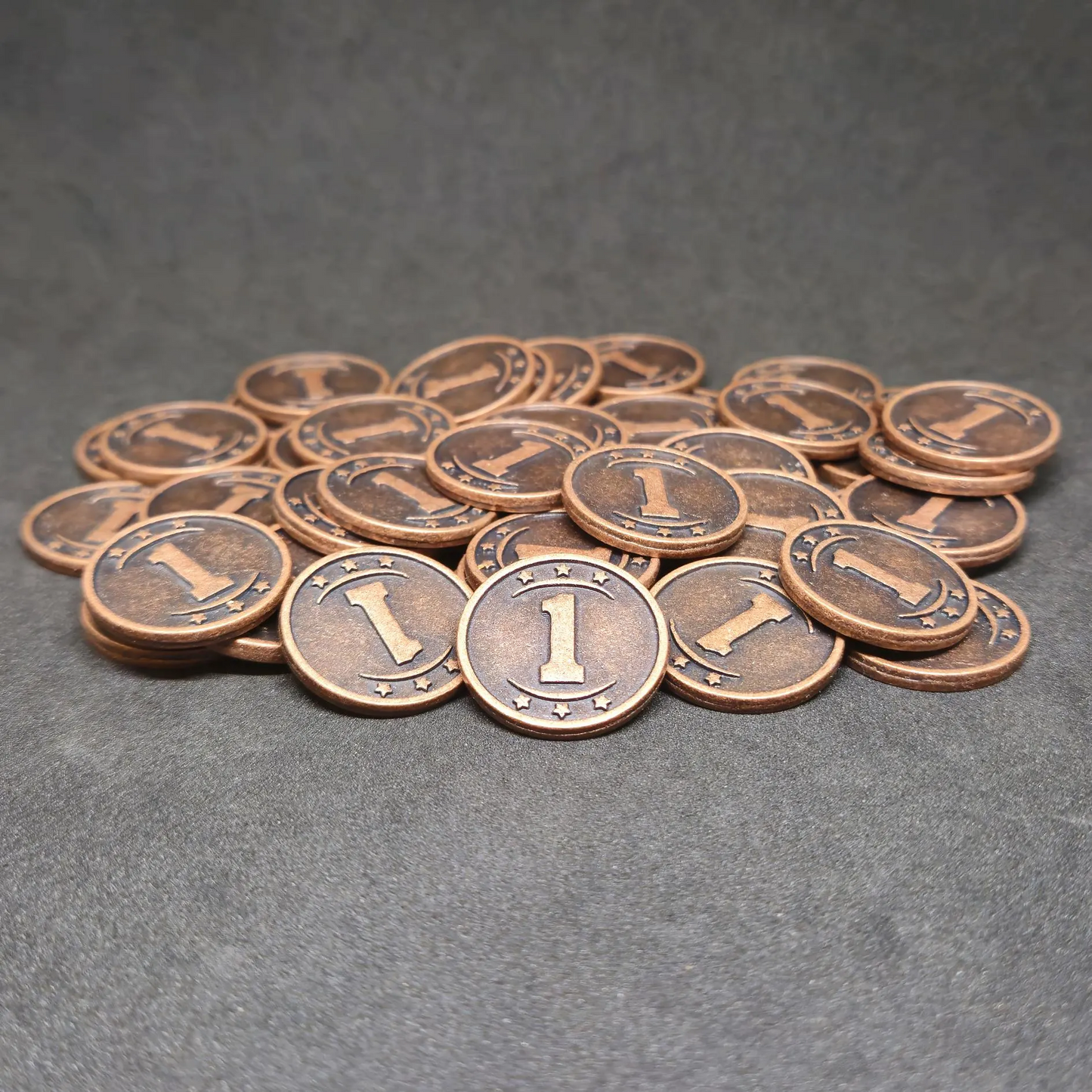 Bronze western metal coins of value 1 for board games, 20mm