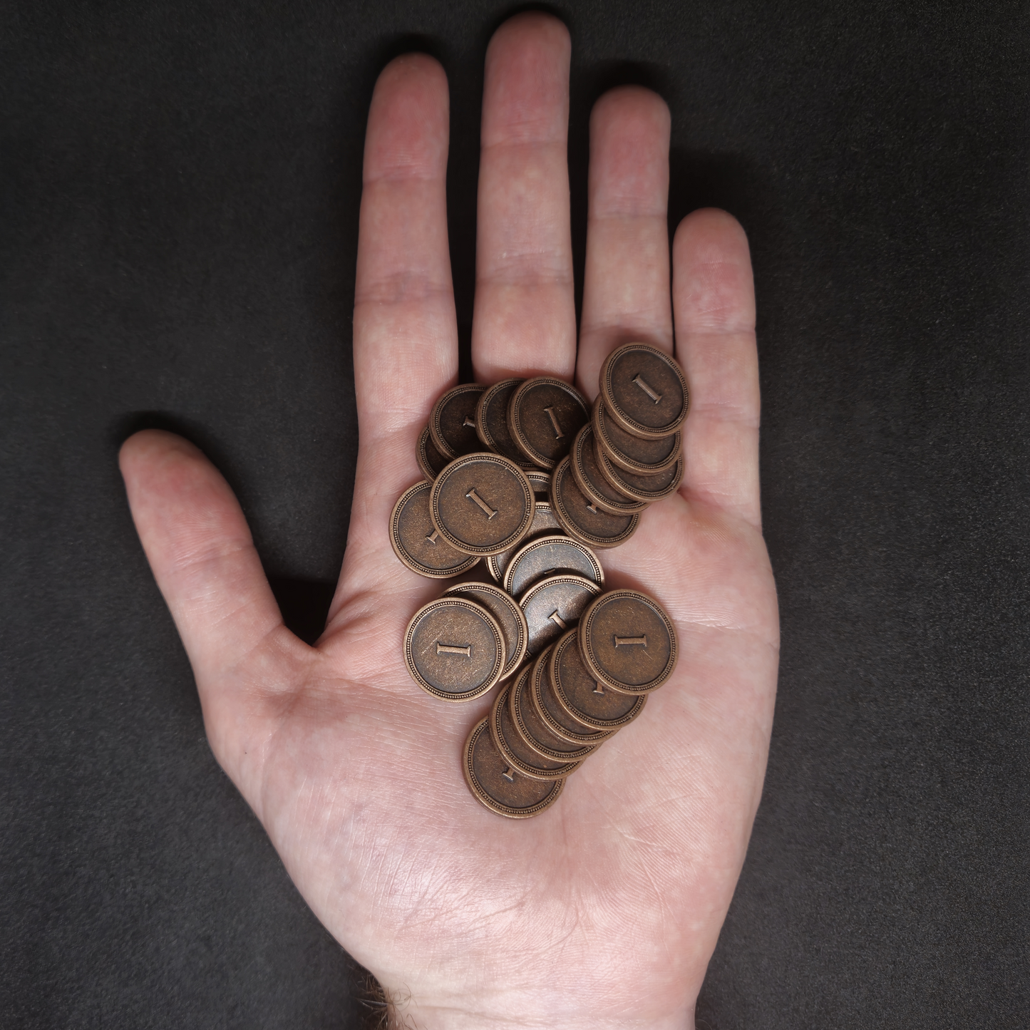 Pièces romaines en métal de valeur 1 couleur bronze pour jeux de société, 20mm