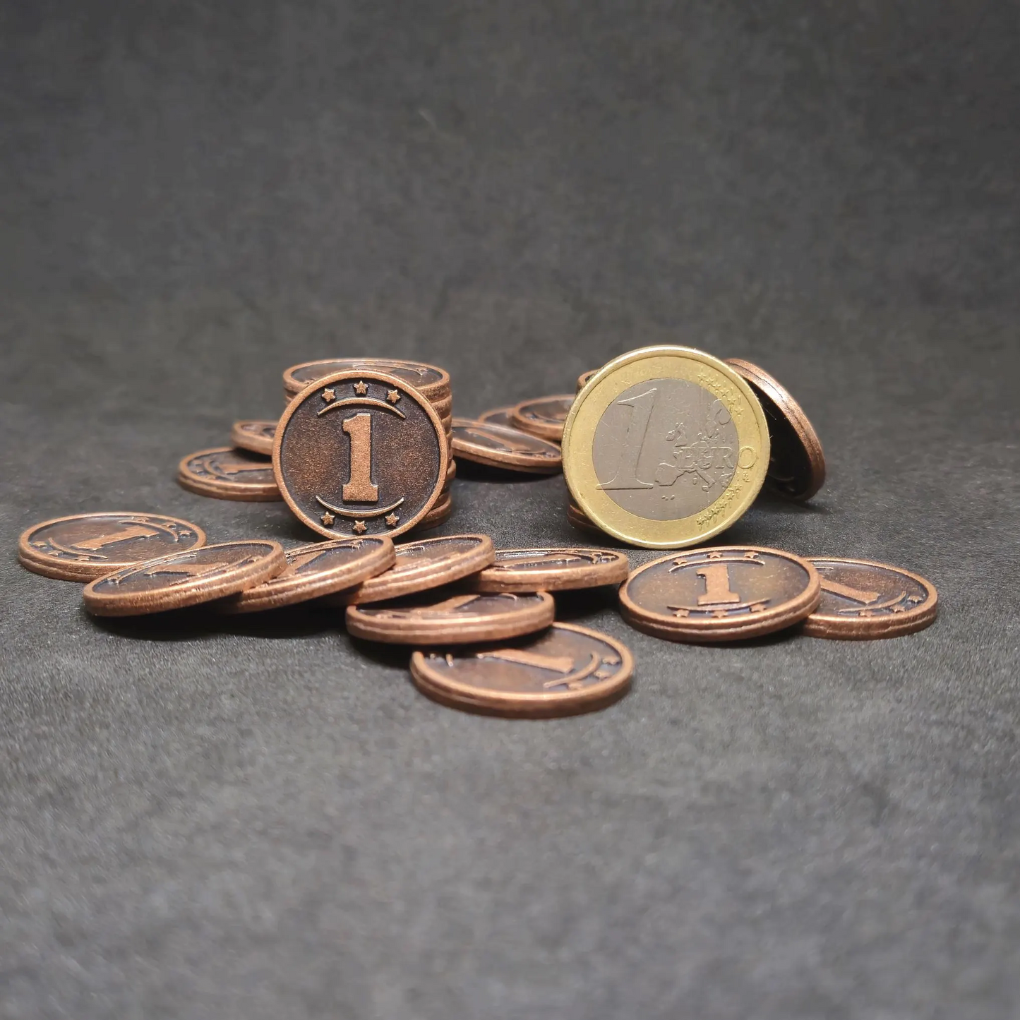 Bronze western metal coins of value 1 for board games, 20mm