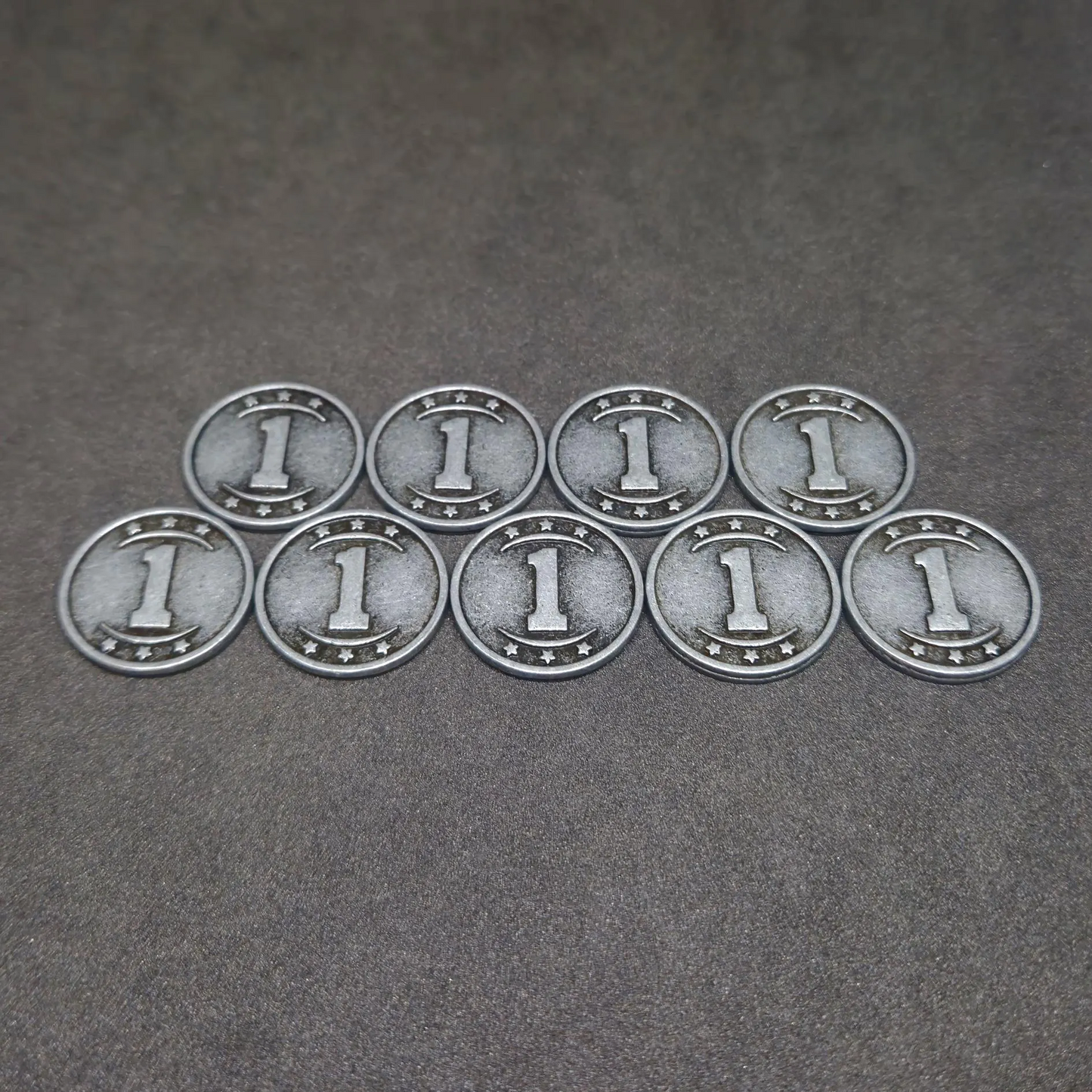 Silver western metal coins of value 1 for board games, 20mm
