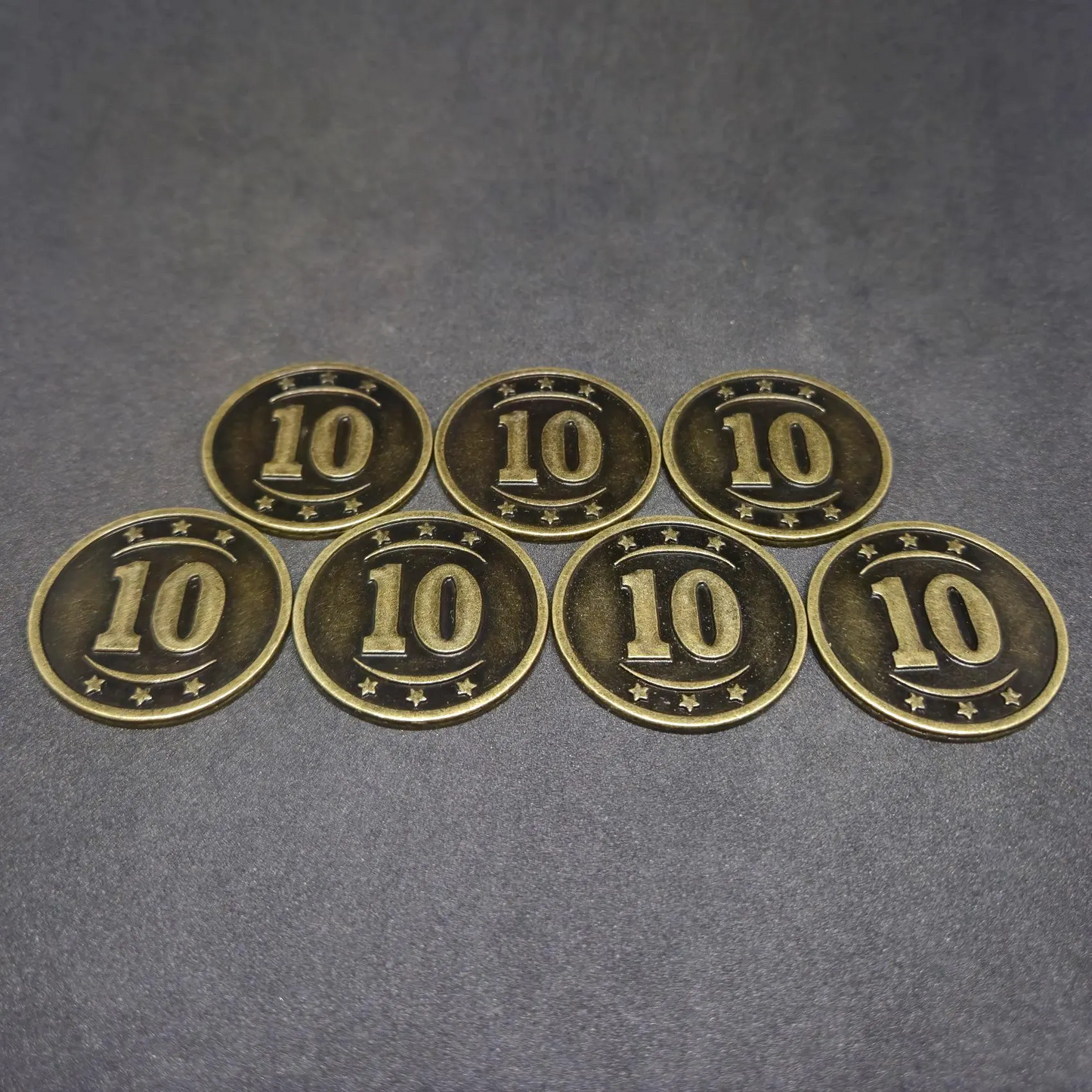 Antique gold western metal coins of value 10 for board games, 30mm