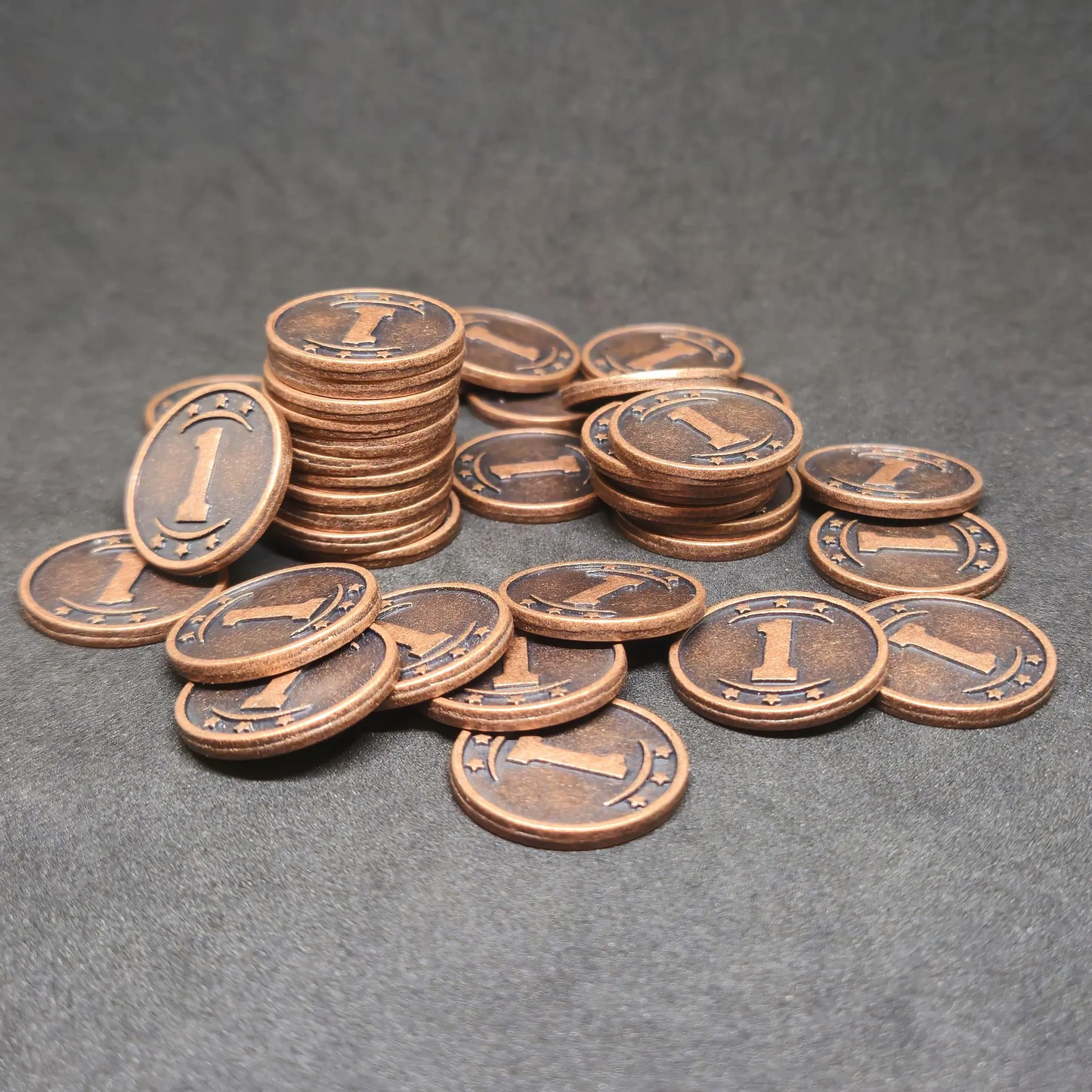 Bronze western metal coins of value 1 for board games, 20mm