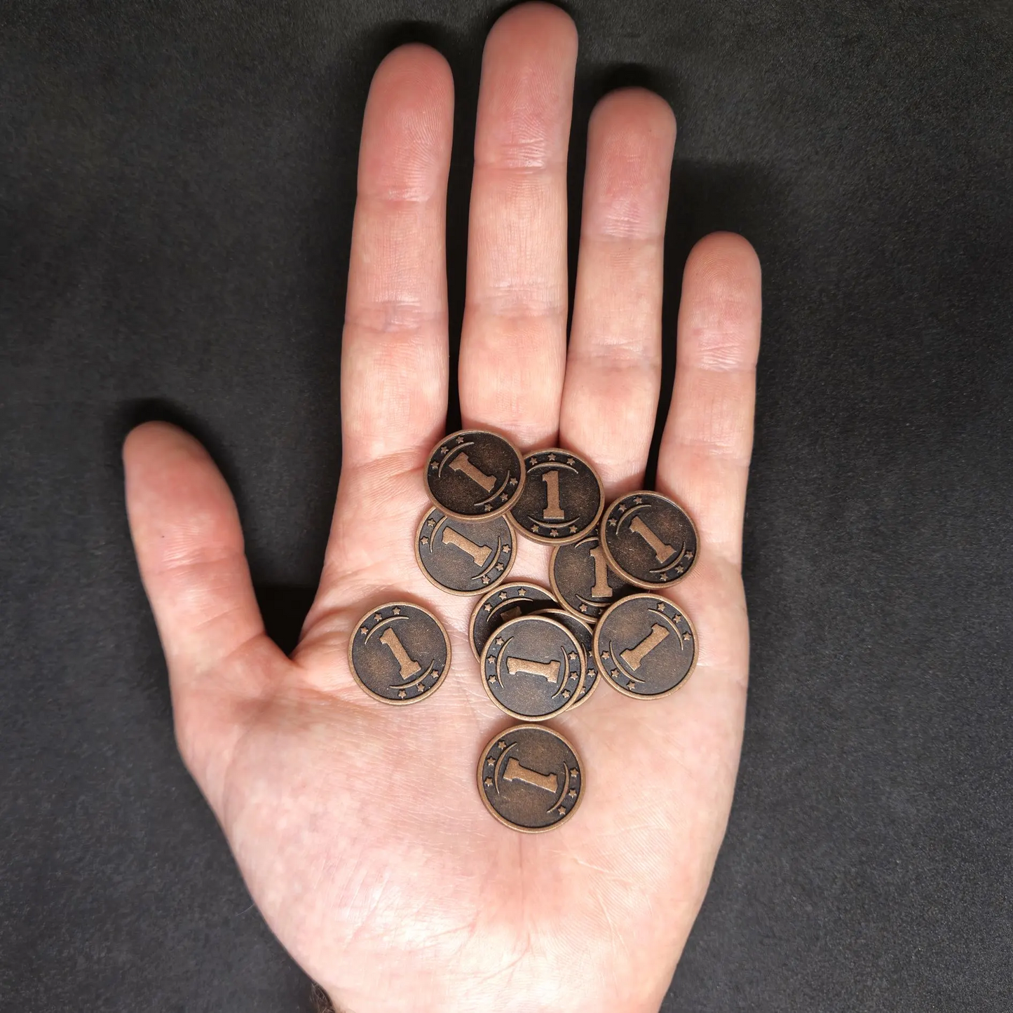 Bronze western metal coins of value 1 for board games, 20mm