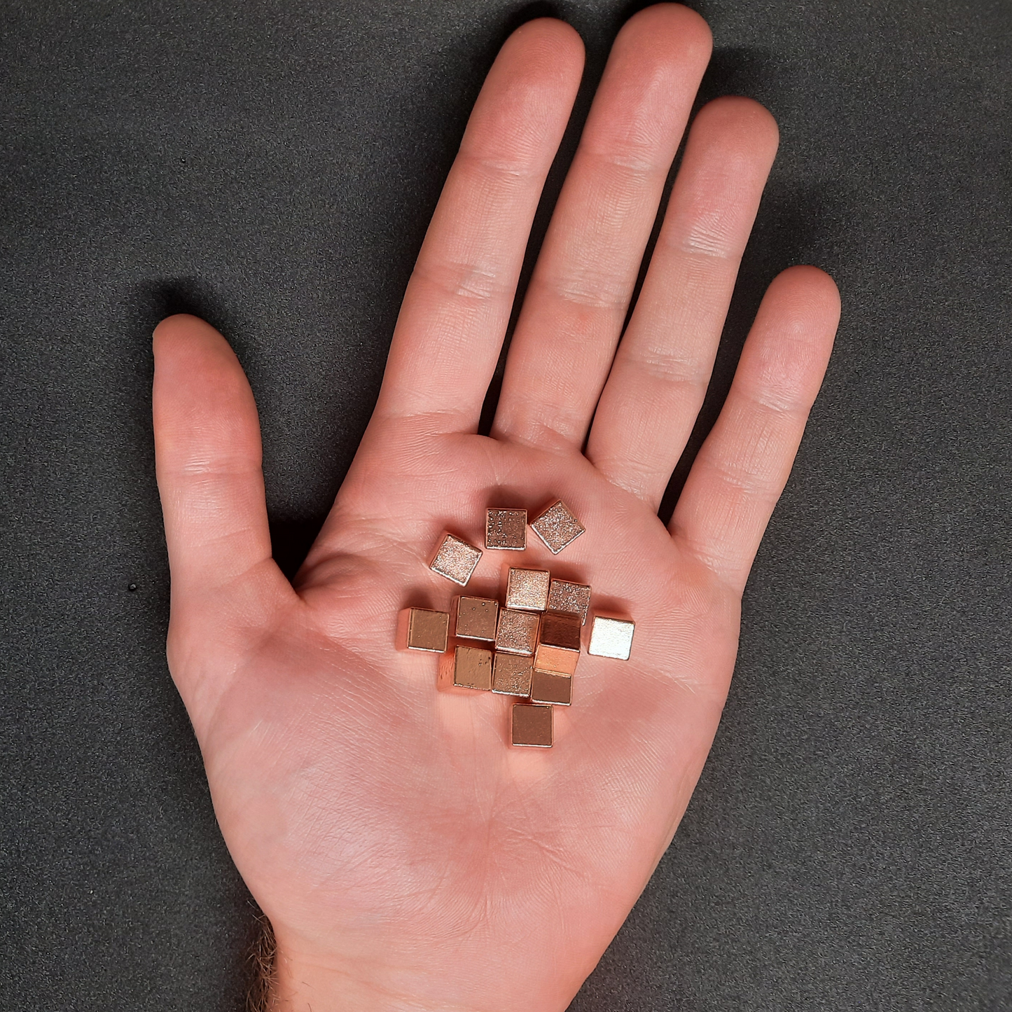 Copper metal cubes for board games, 8mm