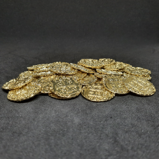 Gold pirate metal coins for board games, 20mm and 30mm