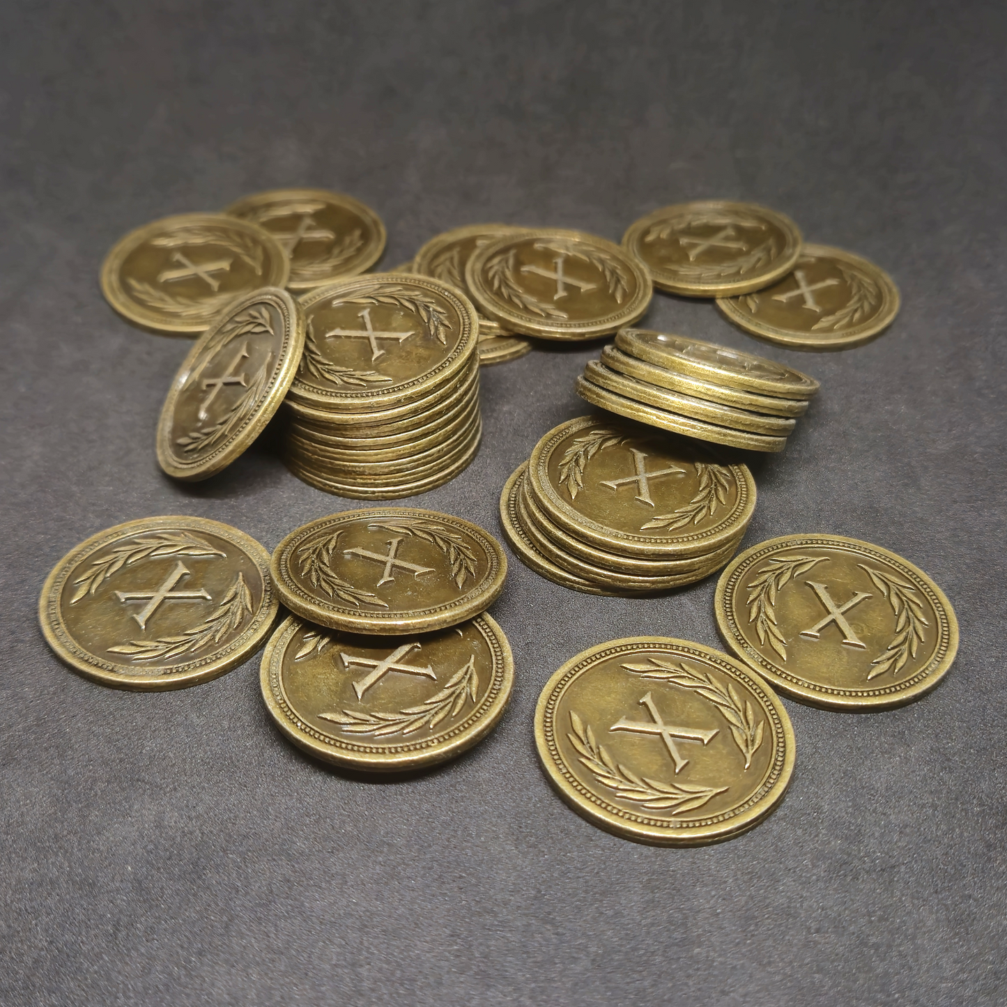 Pièces romaines en métal de valeur 10 couleur or pour jeux de société, 30mm