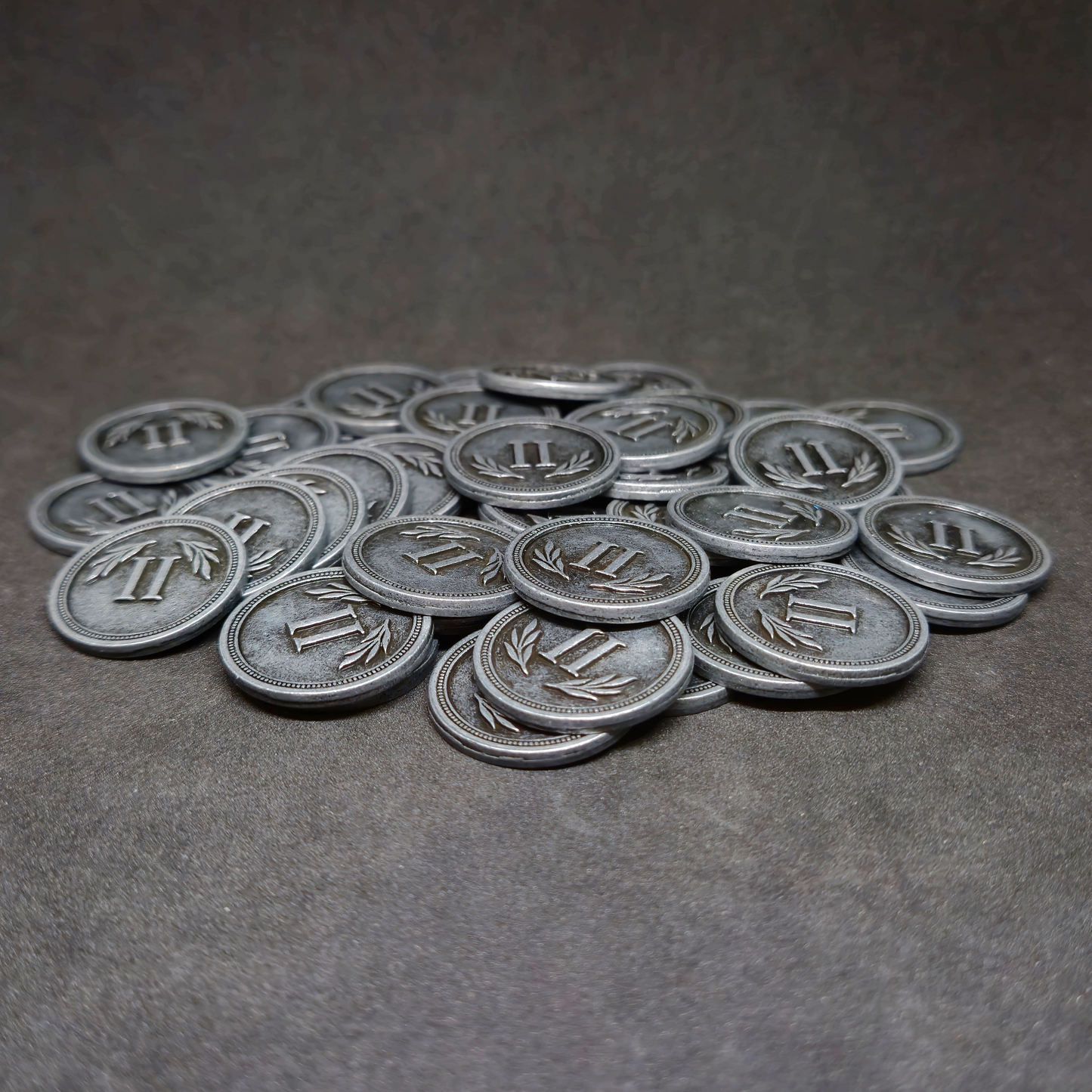 Pièces romaines en métal de valeur 2 couleur argent pour jeux de société, 22mm