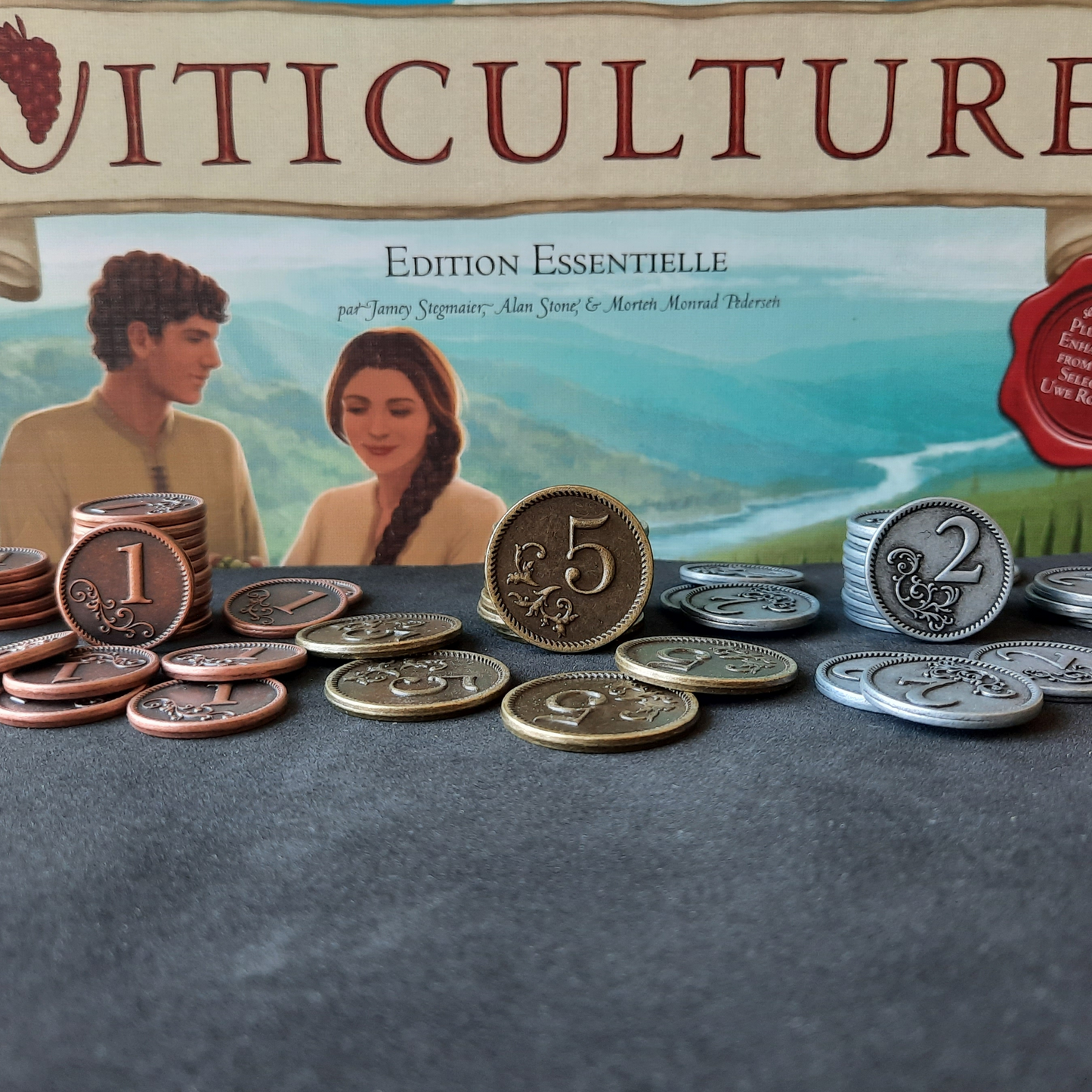 Set of 72 metal coins for Viticulture