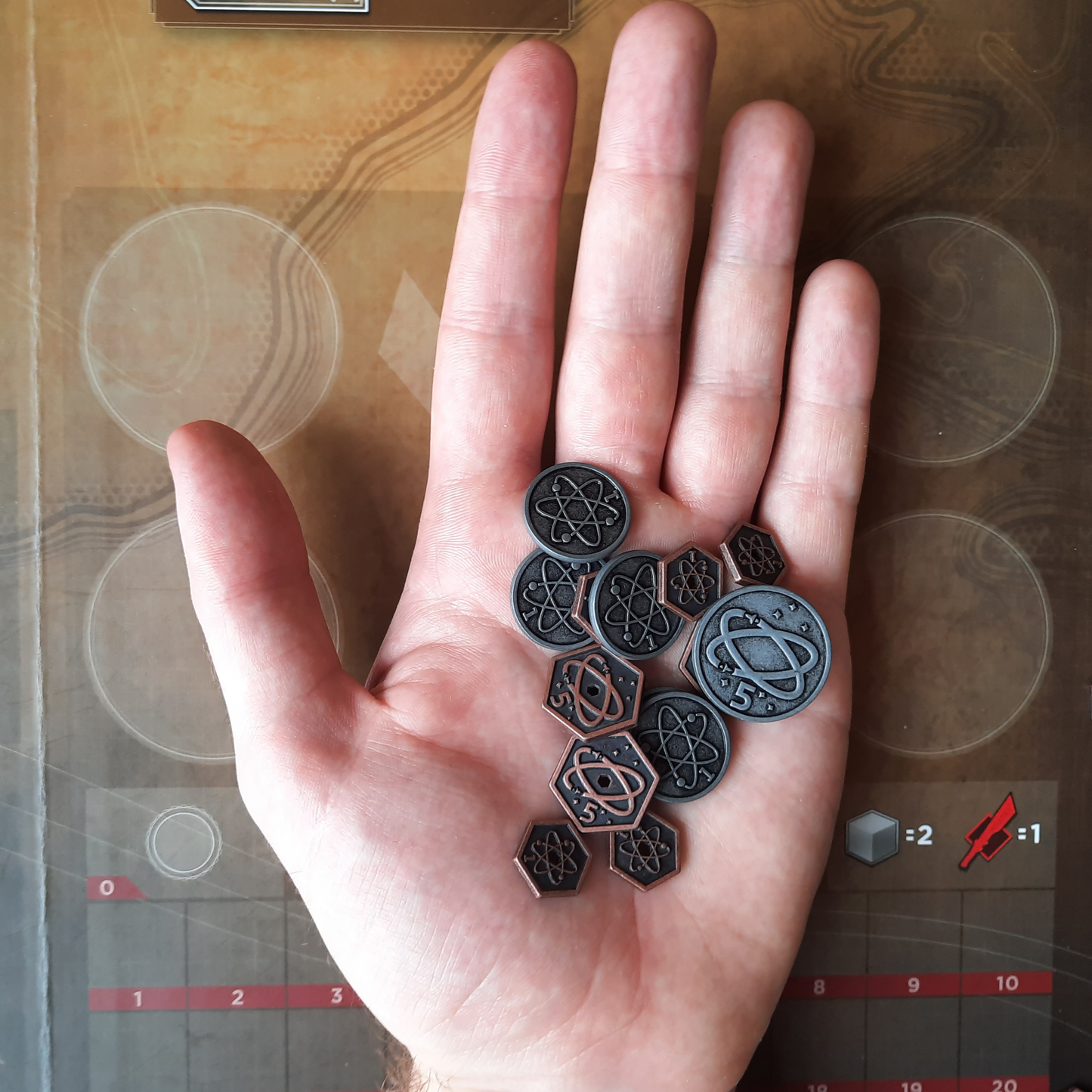 Set of spatial metal coins for Dune Imperium