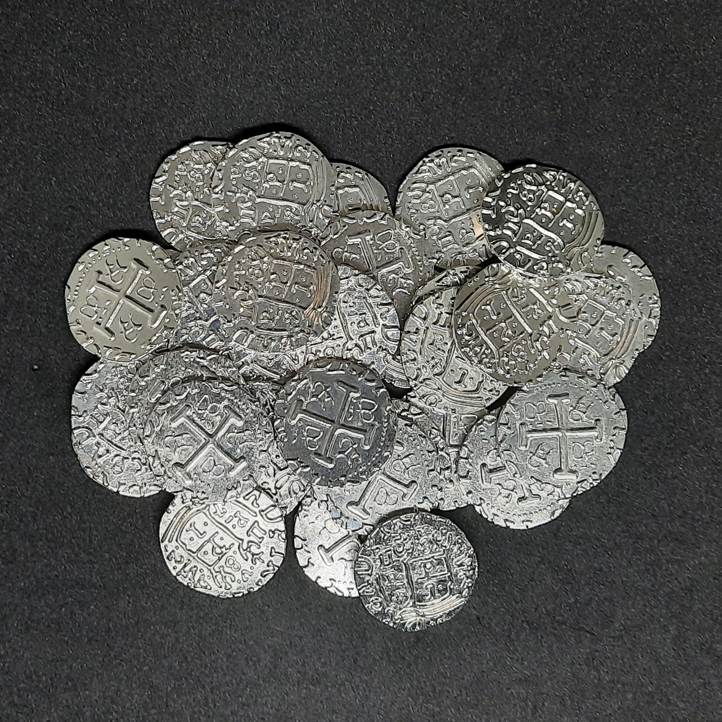 Silver pirate metal coins for board games, 20mm and 30mm