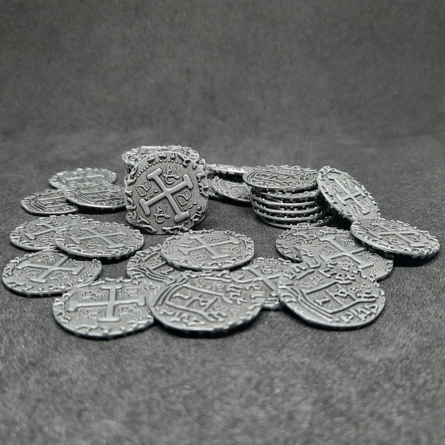 Antique silver pirate metal coins for board games, 20mm