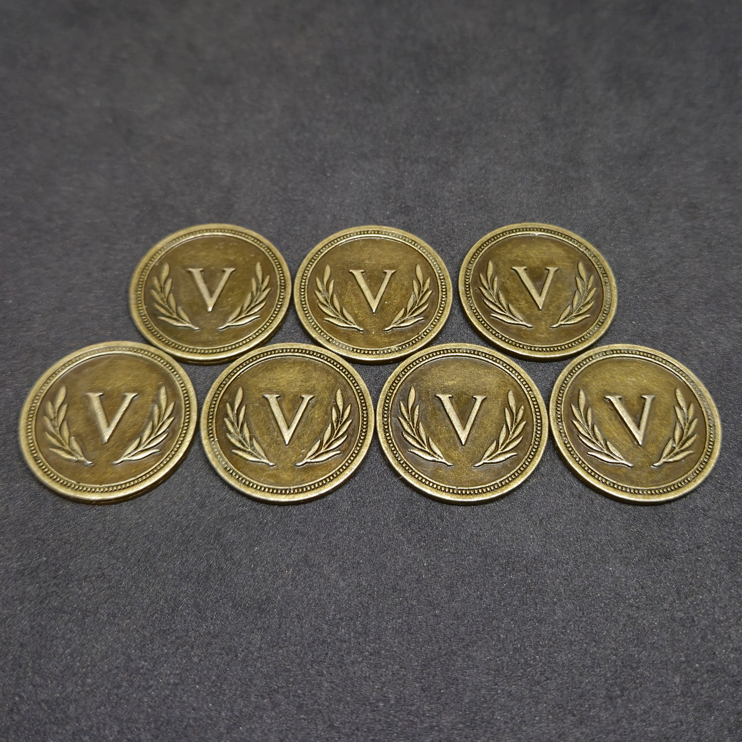 Pièces romaines en métal de valeur 5 couleur or pour jeux de société, 25mm