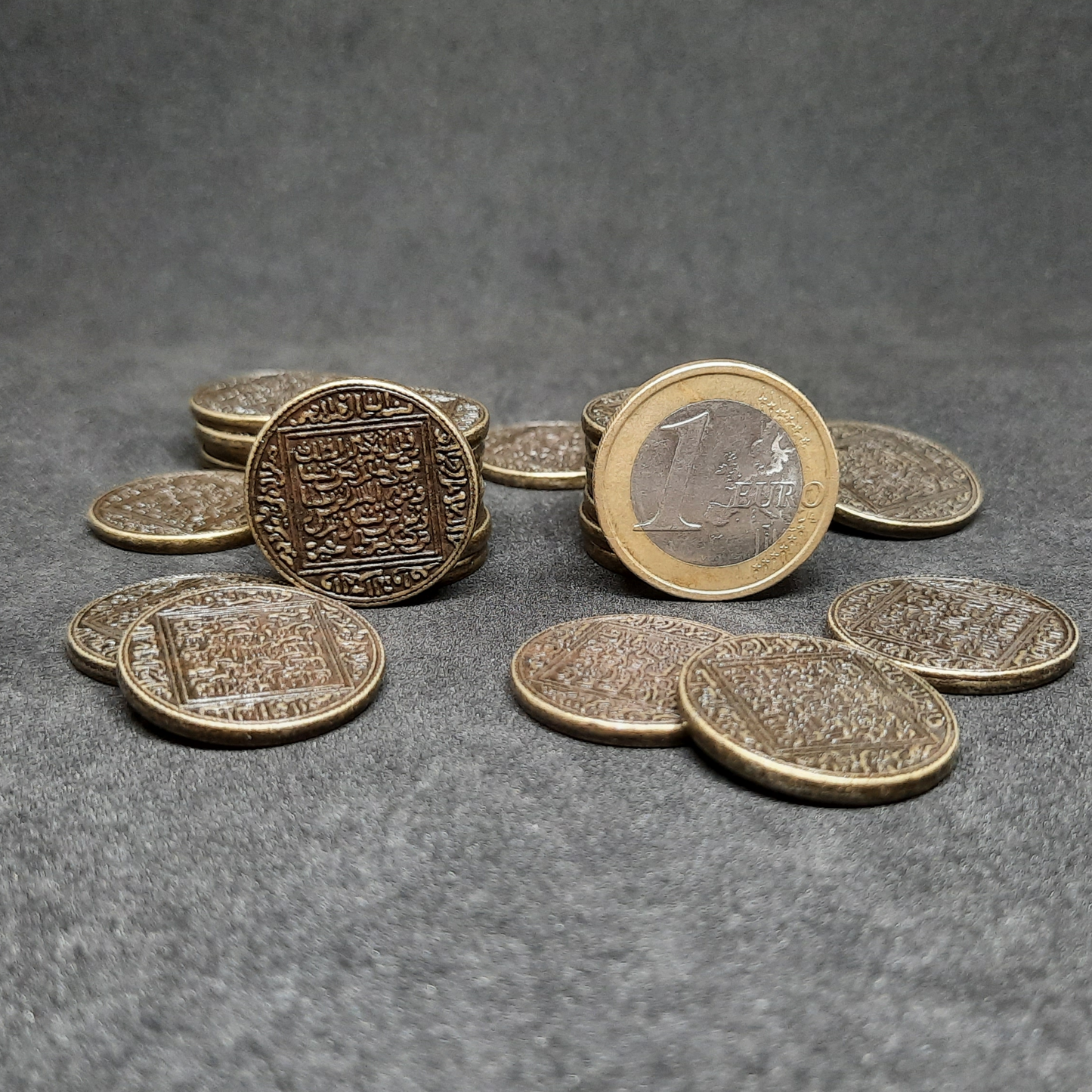 Arabic antique gold metal coins for board games, 22mm