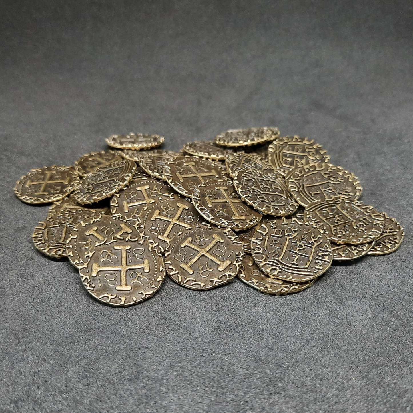 Antique gold pirate metal coins for board games, 20mm and 30mm