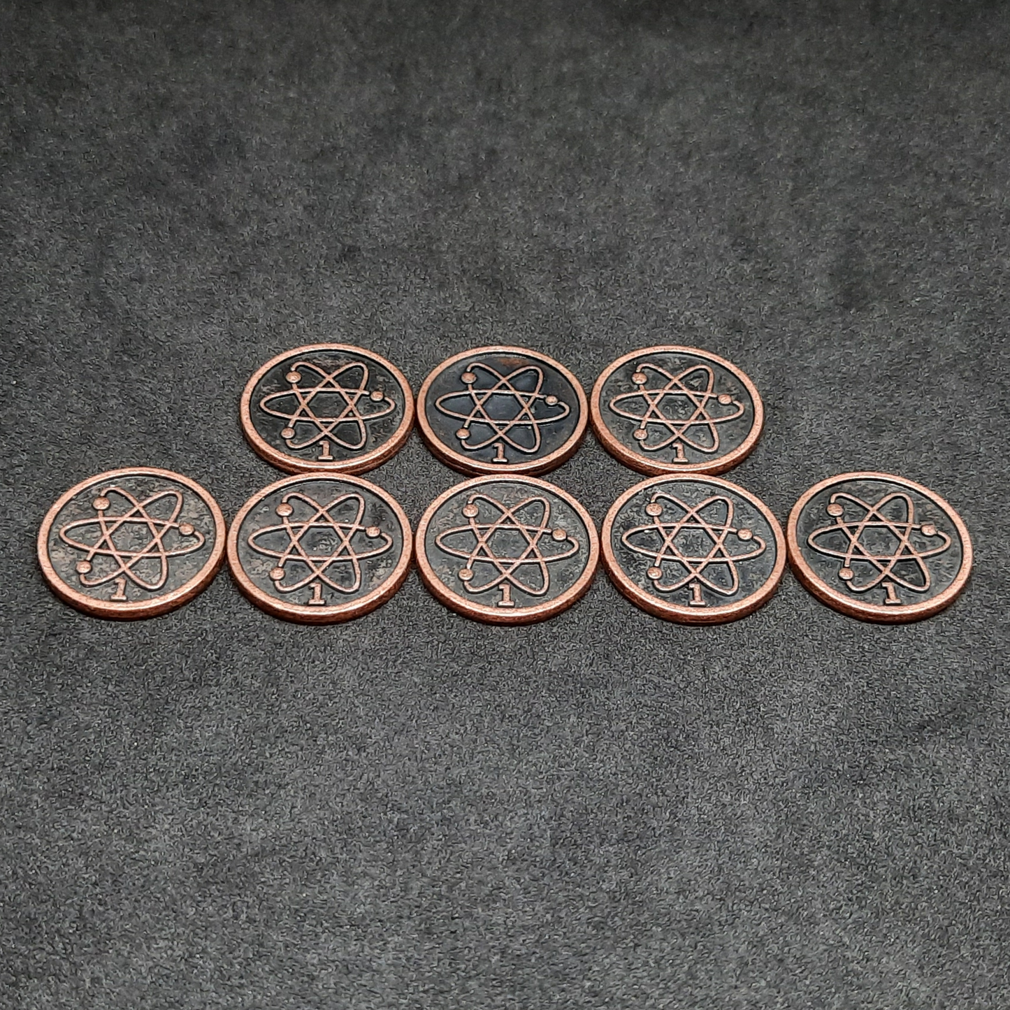 Bronze spatial metal coins of value 1 for board games