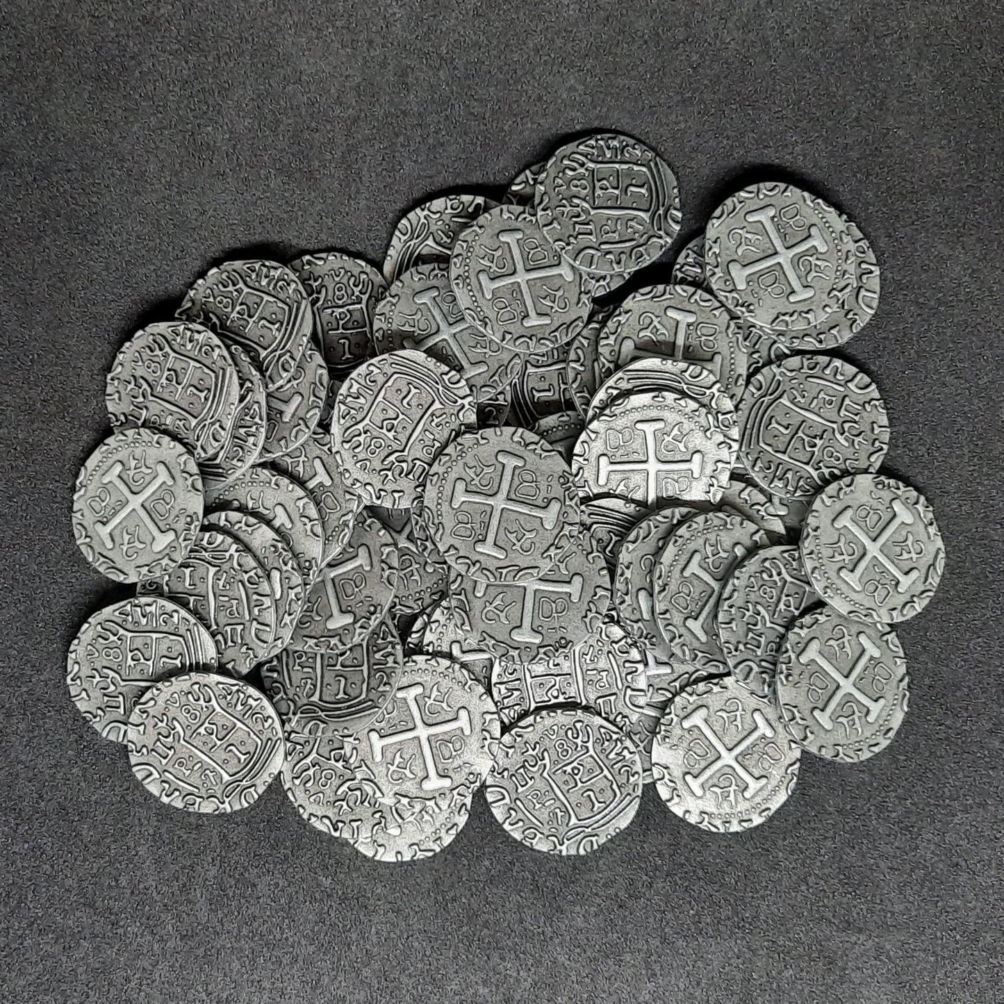 Antique silver pirate metal coins for board games, 20mm