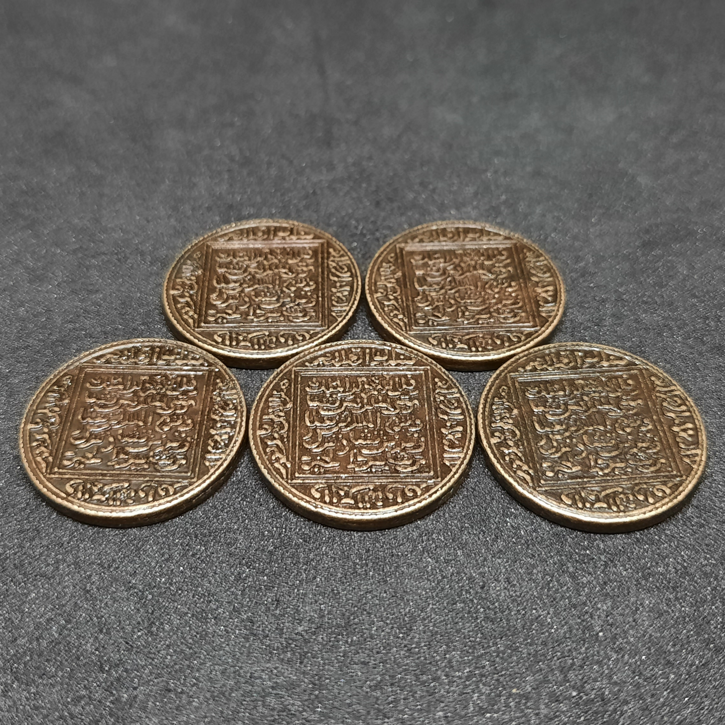 Arabic antique gold metal coins for board games, 22mm