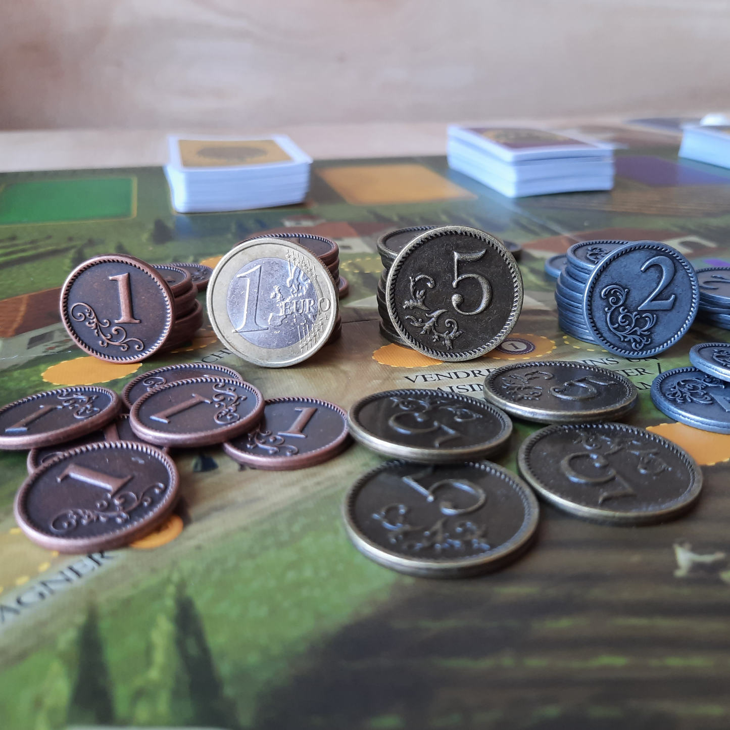 Set of 72 metal coins for Viticulture