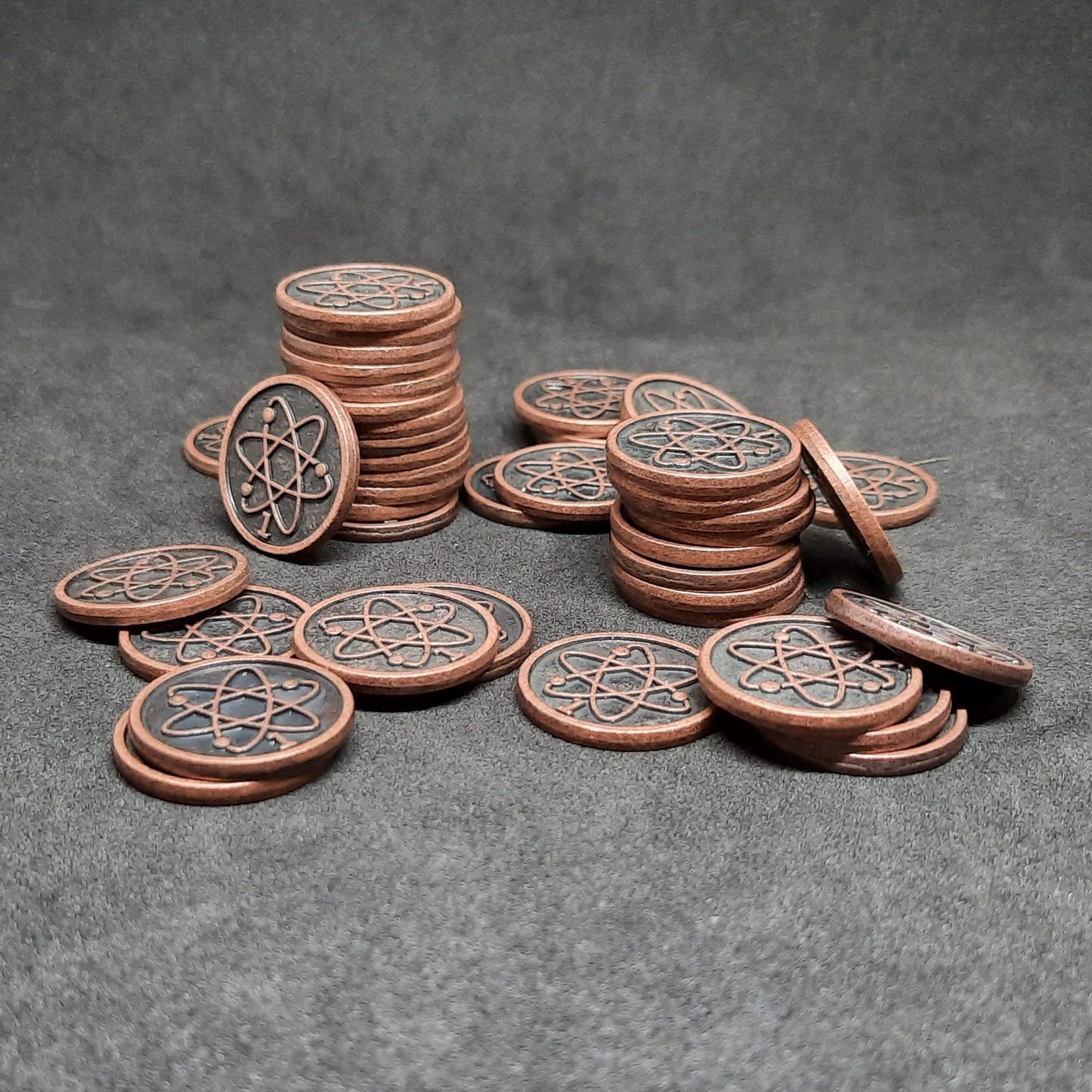 Bronze spatial metal coins of value 1 for board games