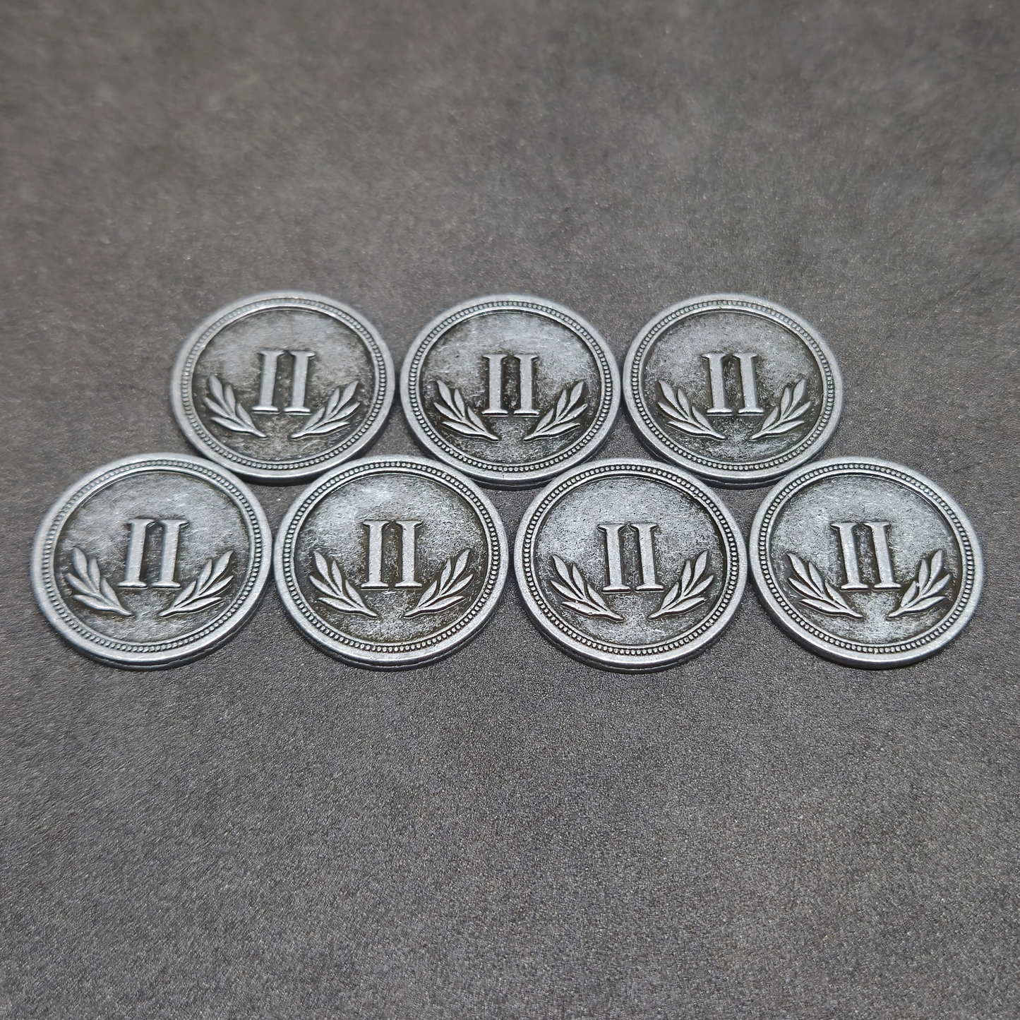 Pièces romaines en métal de valeur 2 couleur argent pour jeux de société, 22mm