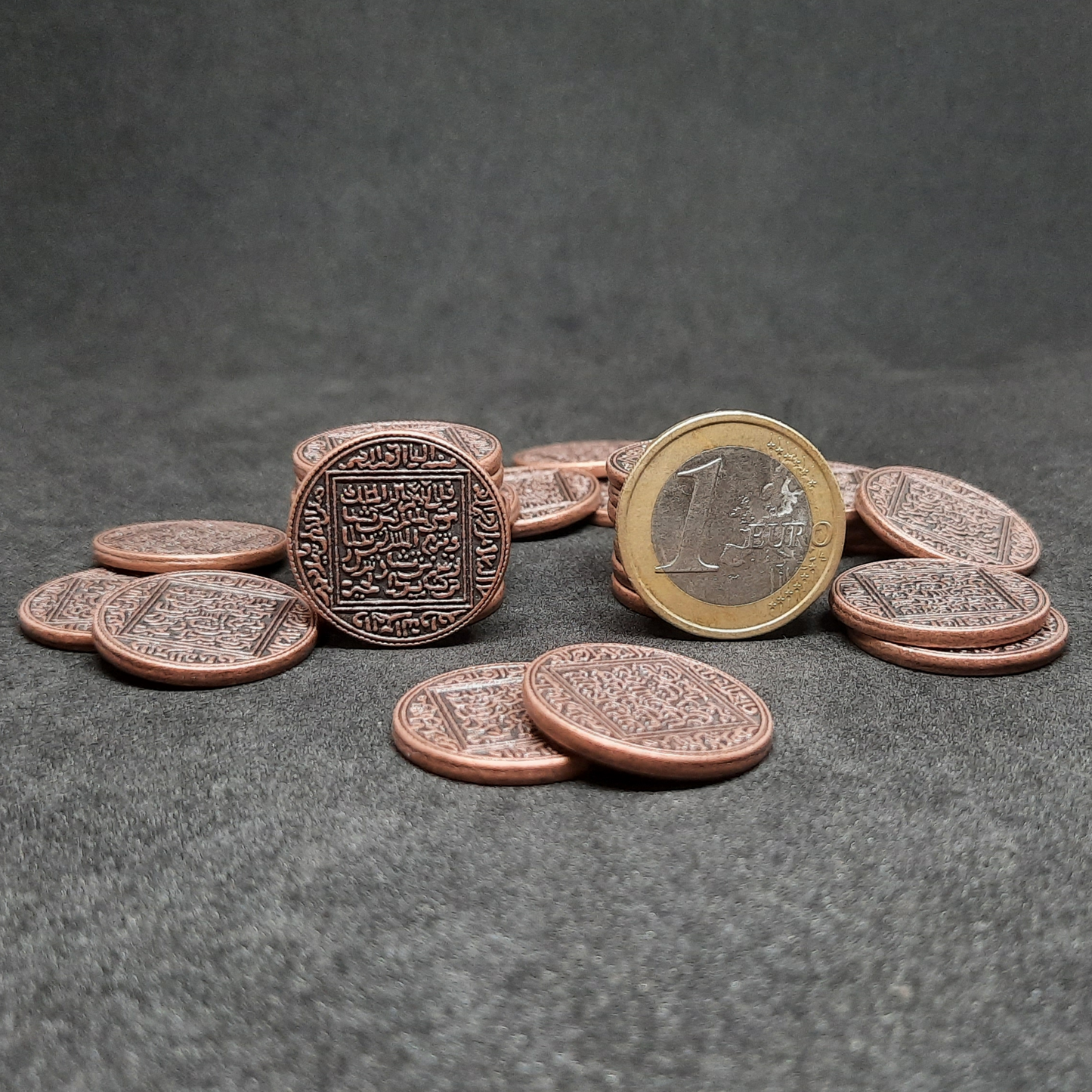 Arabic bronze metal coins for board games, 22mm