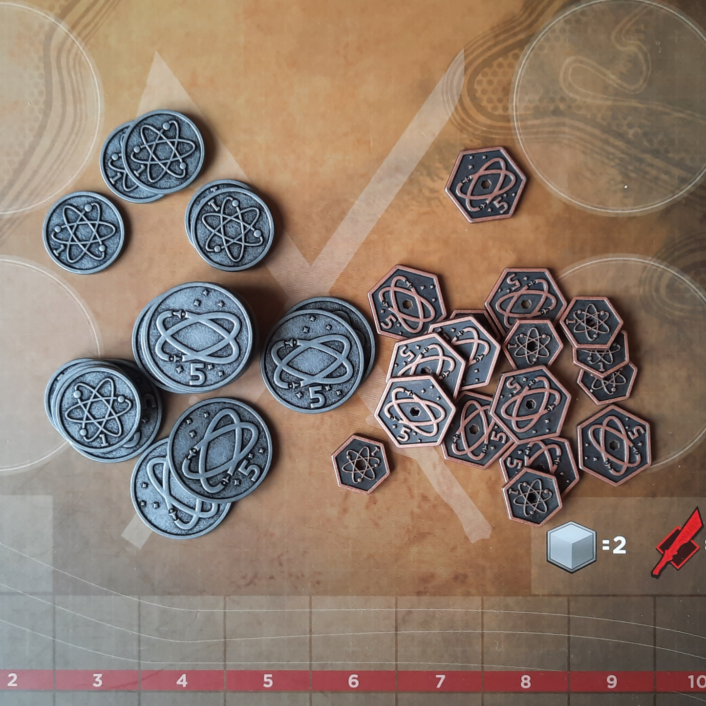 Set of spatial metal coins for Dune Imperium