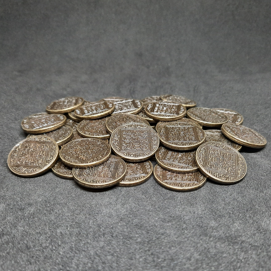 Arabic antique gold metal coins for board games, 22mm