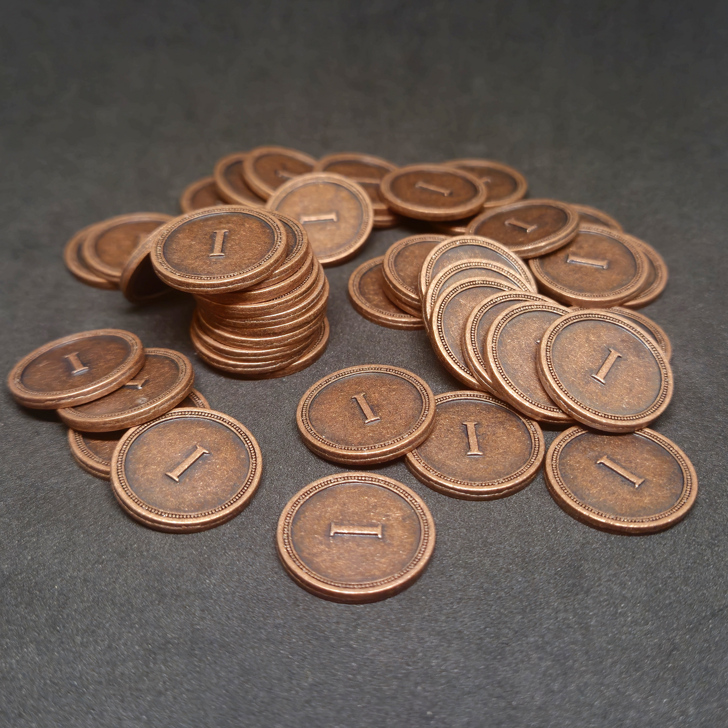 Pièces romaines en métal de valeur 1 couleur bronze pour jeux de société, 20mm