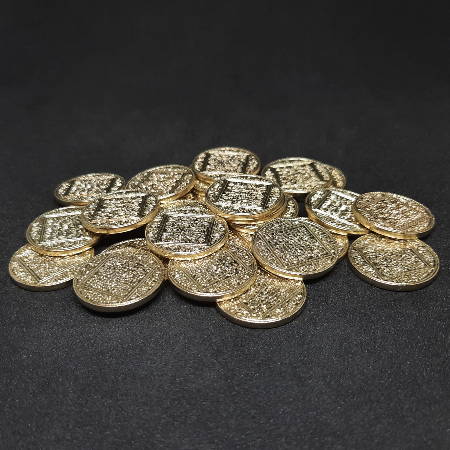 Arabic gold metal coins for board games, 22mm