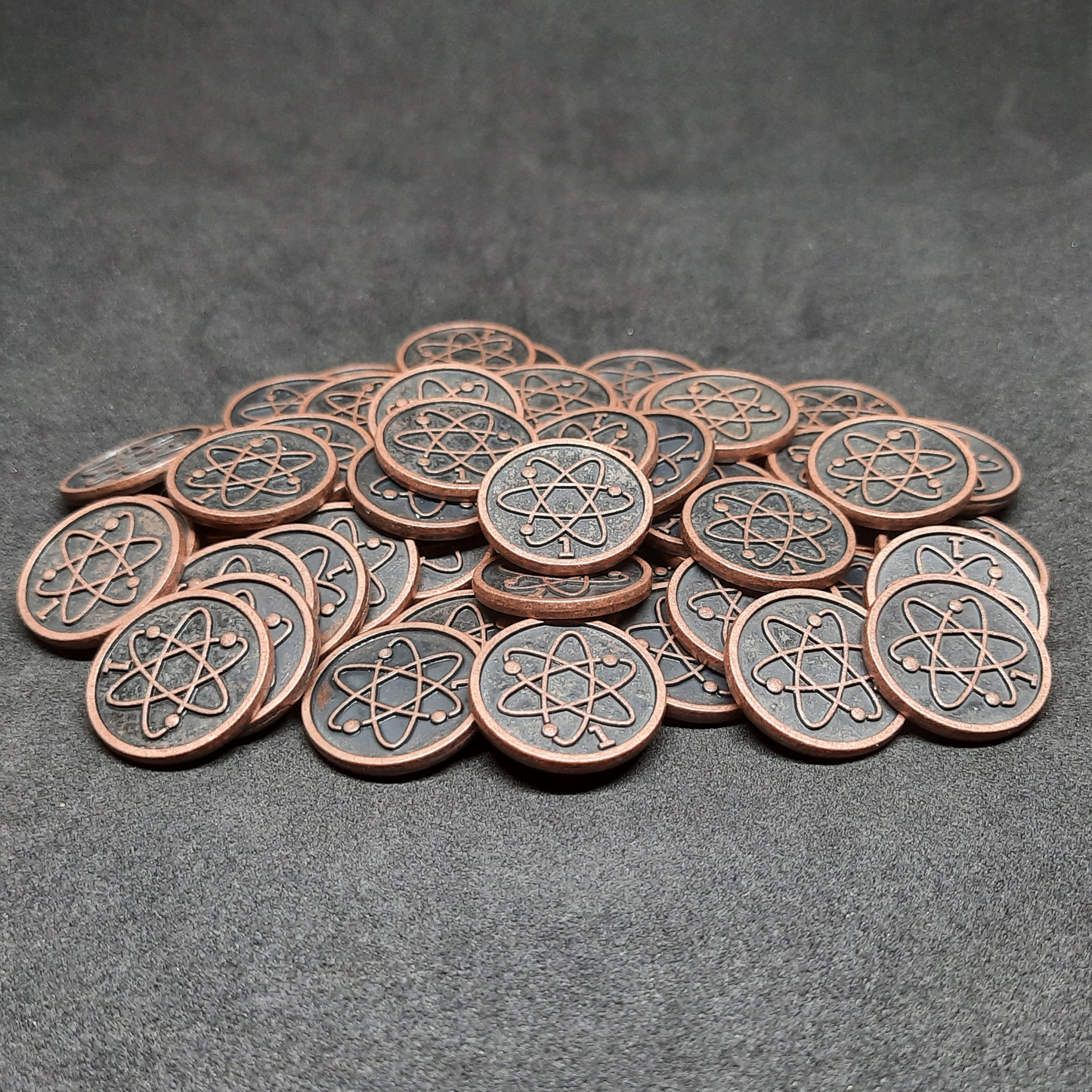 Bronze spatial metal coins of value 1 for board games