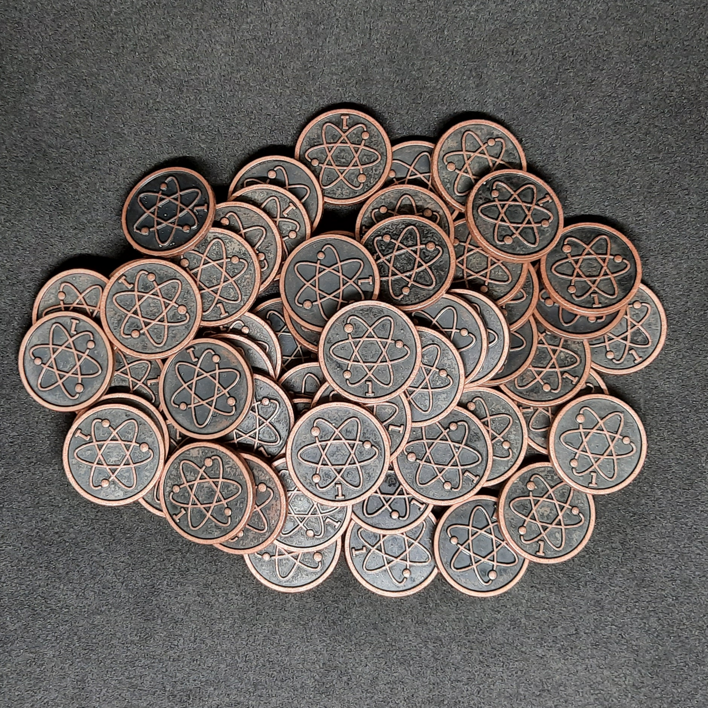 Bronze spatial metal coins of value 1 for board games