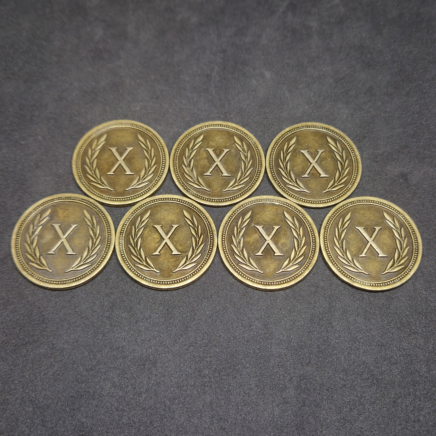 Pièces romaines en métal de valeur 10 couleur or pour jeux de société, 30mm