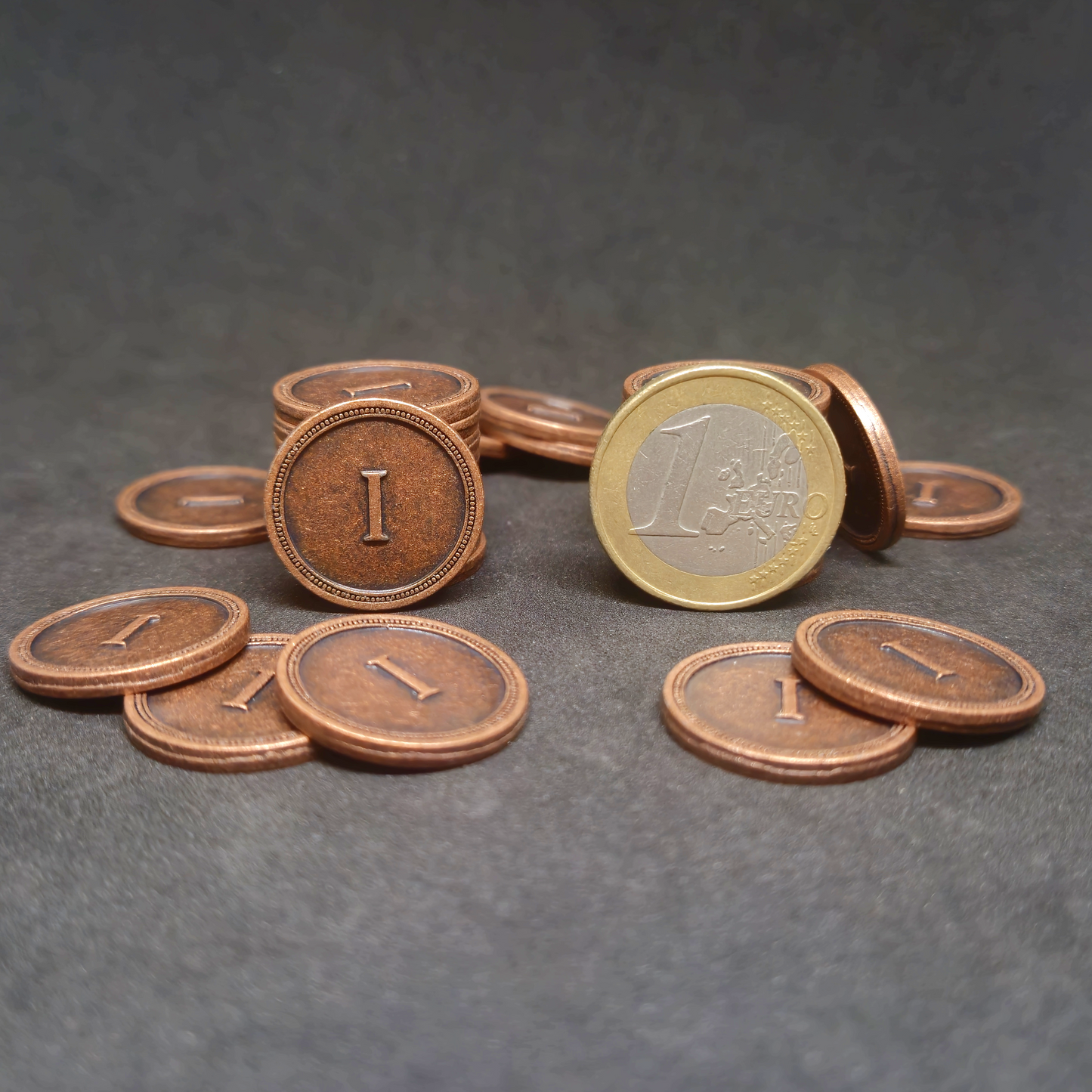 Pièces romaines en métal de valeur 1 couleur bronze pour jeux de société, 20mm