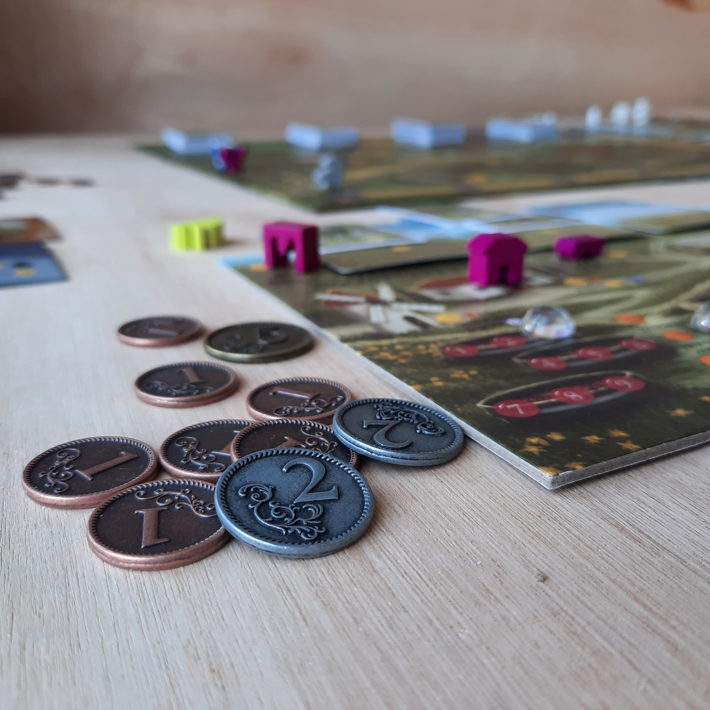 Set of 72 metal coins for Viticulture