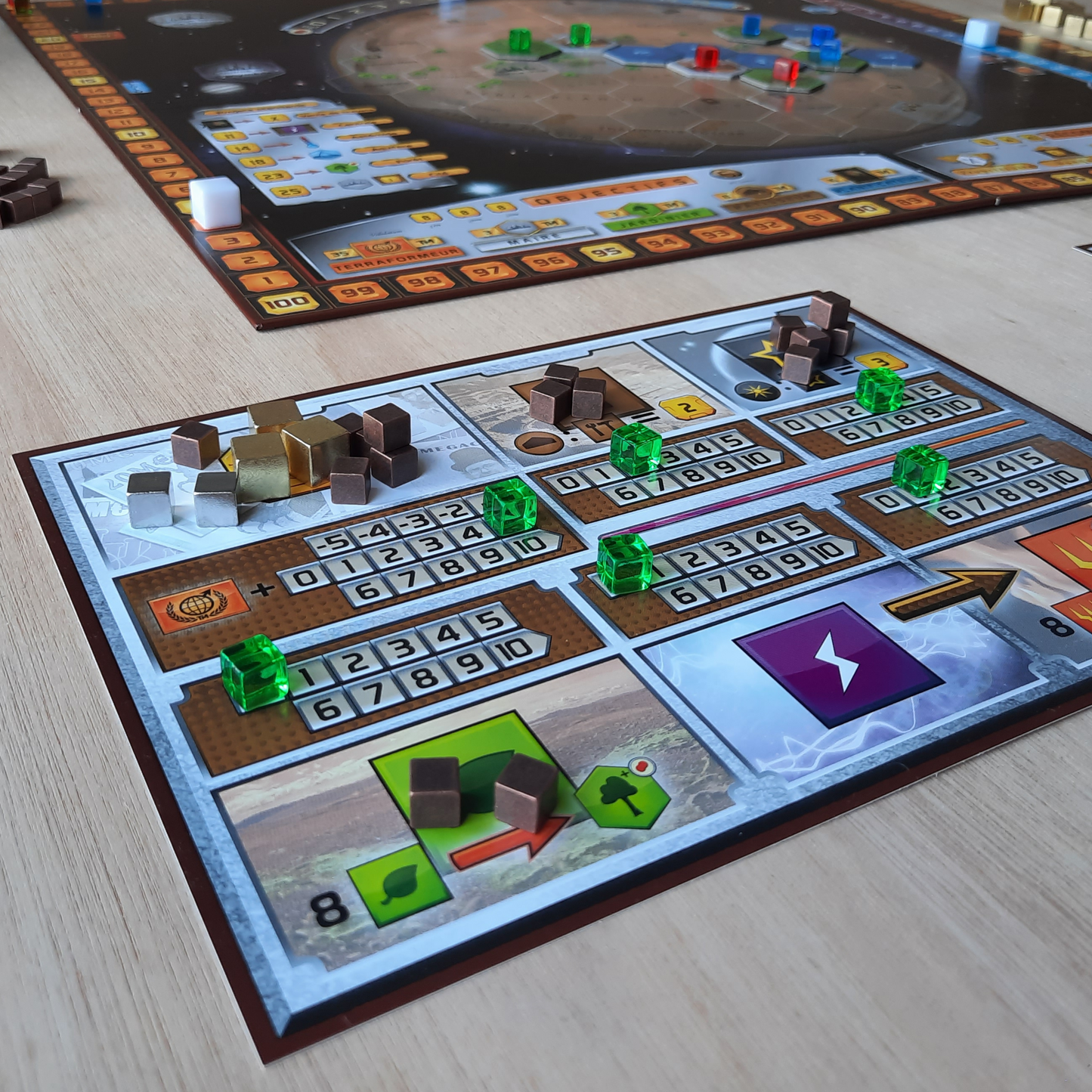 Ensemble de cubes en métal (or, argent, cuivre), upgrade pour Terraforming Mars