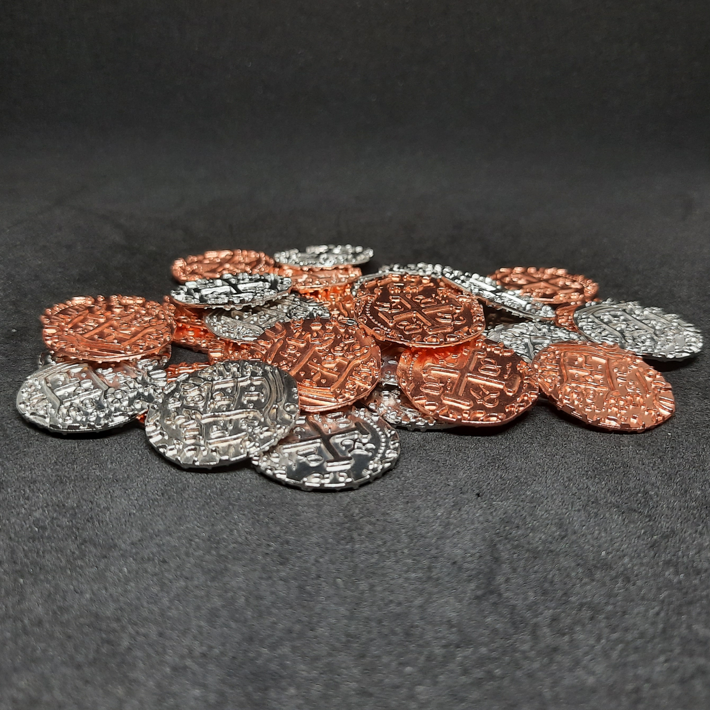 Set of pirate metal coins for board game, 20mm and 30mm