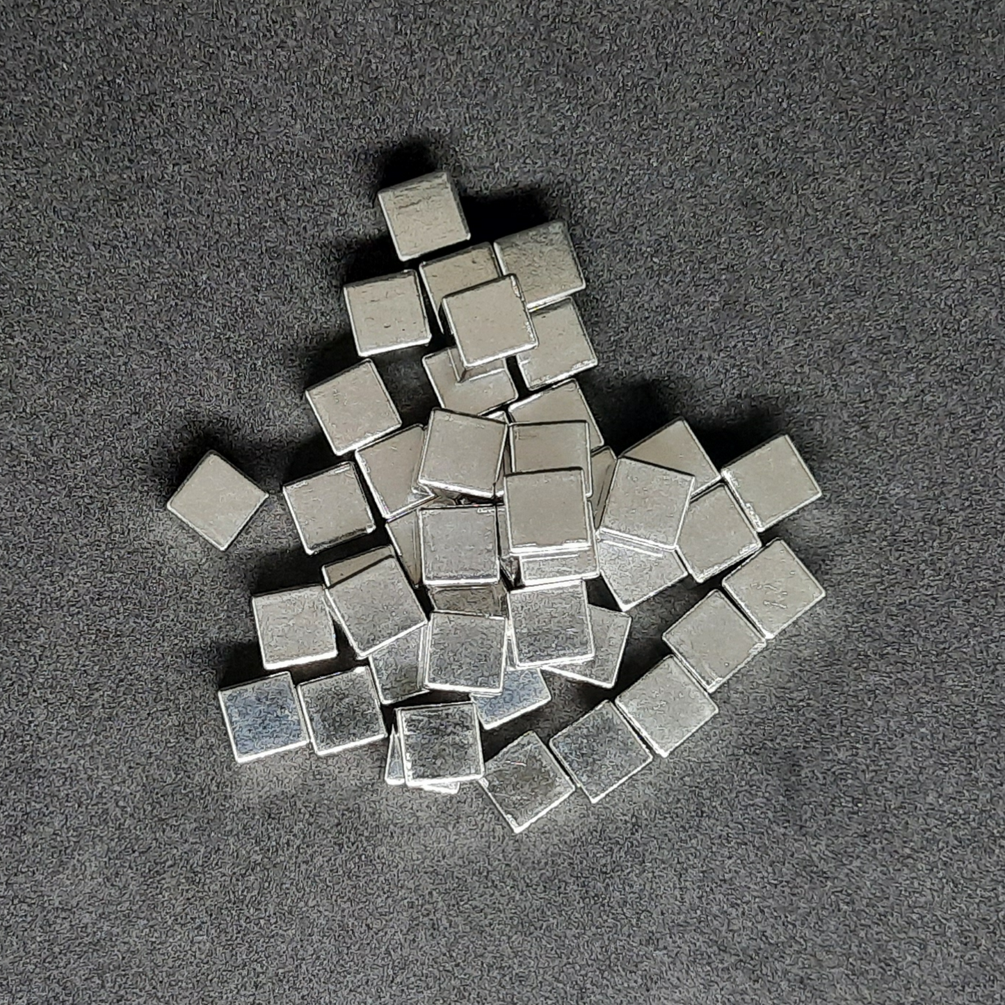 Silver metal cubes for board games, 8mm