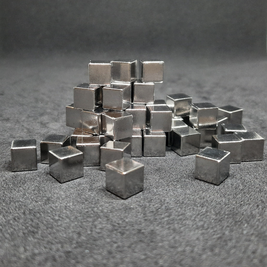 Silver metal cubes for board games, 8mm