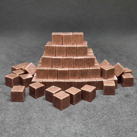 Bronze metal cubes for board games, 7mm