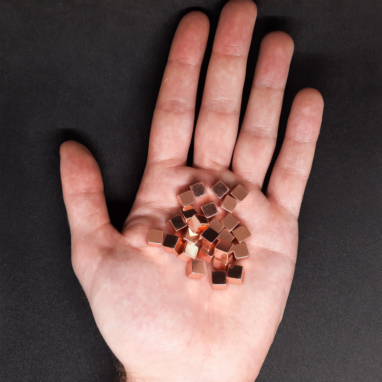 Copper metal cubes for board games, 7mm