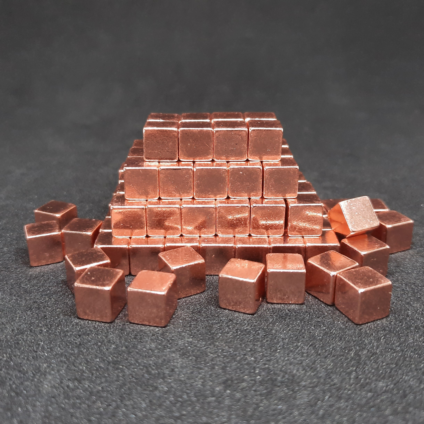 Copper metal cubes for board games, 7mm