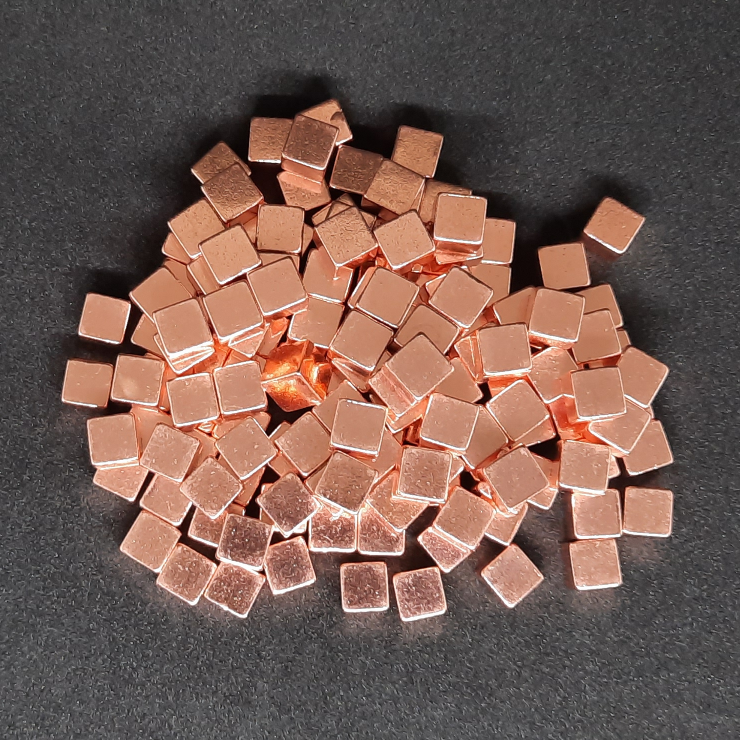 Copper metal cubes for board games, 7mm